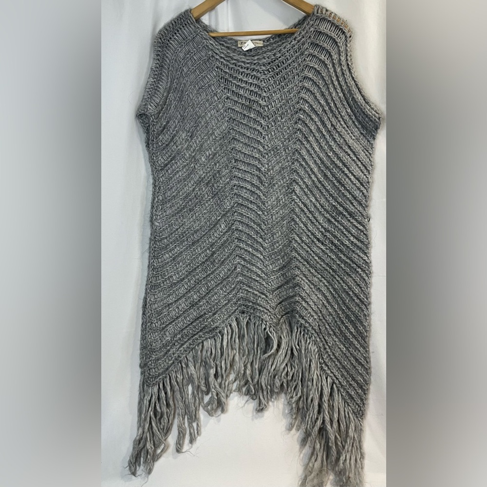 Fratelli Talli Poncho Cable Knit Alpaca Wool Blend Outdoors Costal Cottage